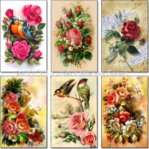 100% Full 5D Diy Diamond Painting Cross-Stitch Red Rose 3D Diamond Mosaic Full Rhinestones Paintings Embroidery Decor
