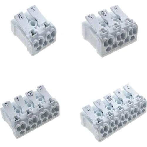 2/5/10PCS Spring Terminal Block Quick Lamp Wire Connector Electrical Cable Clamp Free Screw Plug-Out Type Pitch 923-2p/3p/4p/5p