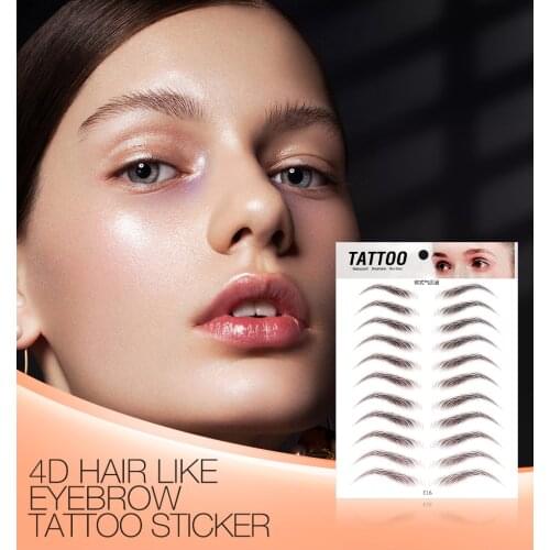 4D Hair Like Eyebrows Makeup Waterproof Eyebrow Tattoo Sticker Long Lasting Natural Fake Eyebrow Lamination Cosmetics Tattoos