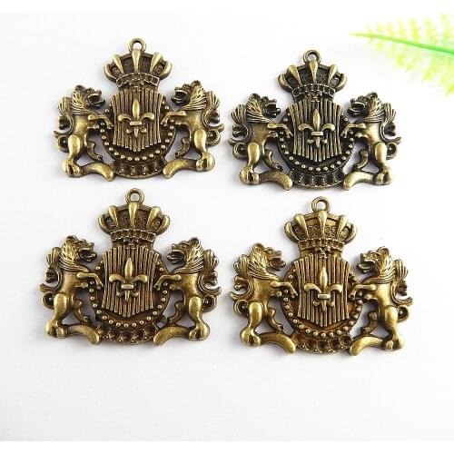 5pcs/lot Causal Antique Bronze Football Sign Pendant Charms NecklaceBracelet 44*38mm Religious Jewelry Fine Gifts Crafts 51240