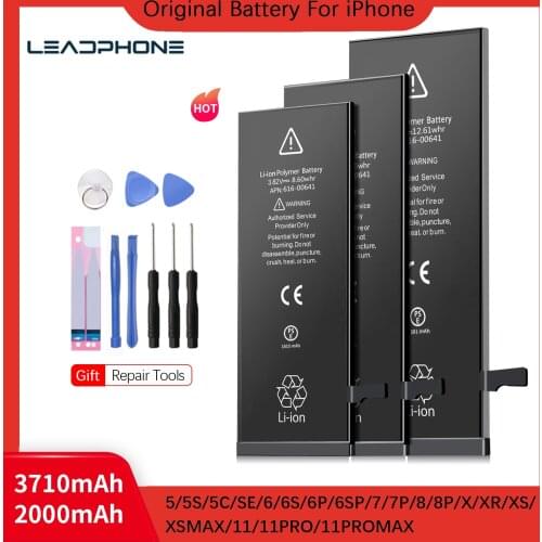 Bateria para apple iphone se 5S 6s 7 8 plus 5 5c x xr xs max 6p 6sp 7p de alta capacidade li-baterias de polímero + ferramentas