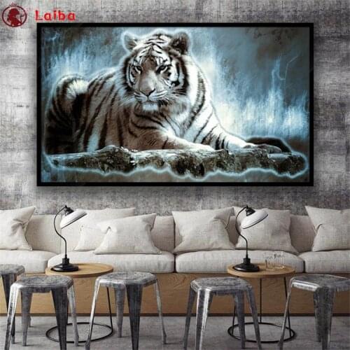 Diamond painting Abstract animal art, tiger diamond embroidery full square/round drill puzzles gifts for the new year