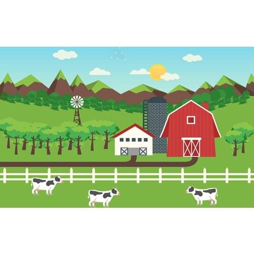 Animated cartoon background kids photo vinyl portrait dairy farm photography backdrop for photo studio props photophone lv-495