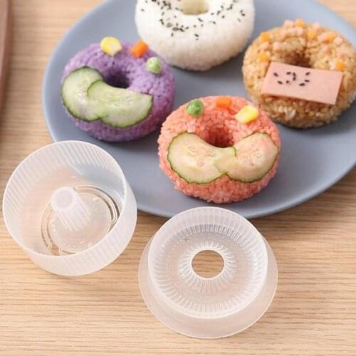 Safty Plastic Donut Shape Onigiri Form Non-Stick Sushi Maker Set DIY Easy Rice Ball Press Mold Making Kit Kitchen Accessories