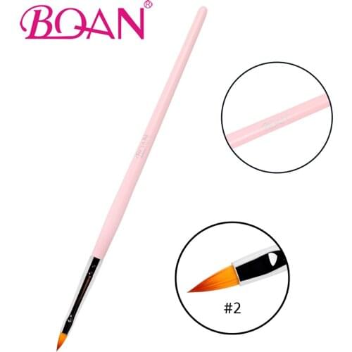 BQAN 1 PC Nail Art Pen Brush 3D Sculpture Nail Art Drawing Brush For Nail Beauty Manicure Art Tool Pink Wooden Handle Nylon Hair