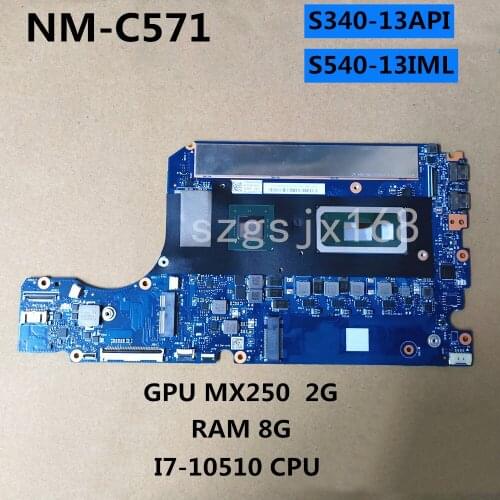 CPU I7-10510 For Lenovo xiaoxin pro 13 S340-13API laptop motherboard NM-C571 Discrete graphics card motherboard 100%test