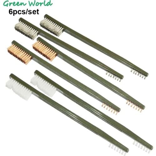 Green World 6pcs/lot Double-ended Utility Breech Gun Brush,Gun Cleaning Brush