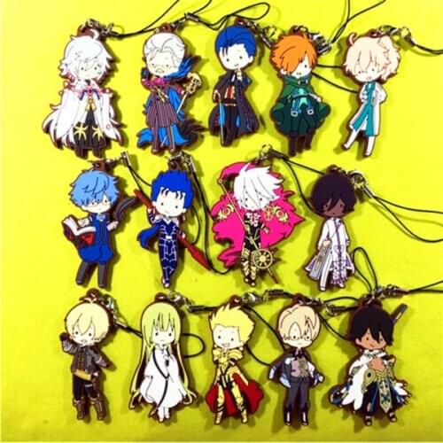 FGO Fate/Grand Order Siegfried Gilgamesh Joan Arc Rubber Keychain Strap wallet phone mobile belt hook strap creative gift