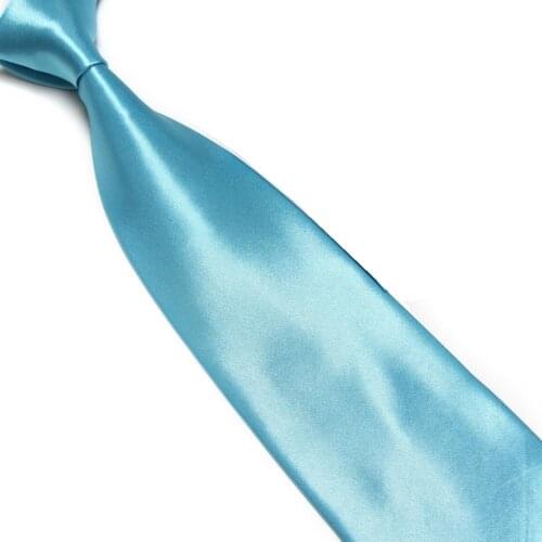 HOOYI Mens Neck Tie 10cm width Copy Silk Ties Business Wedding Gravata Birthday Gift Solid color Necktie