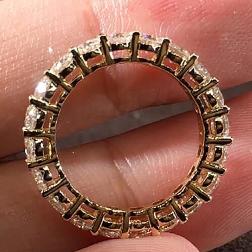 18K Gold Women Ring Moissanite Diamonds 0.3 Carart Round Luxury Classic Elegant Party Engagement Anniversary Ring Trendy Present