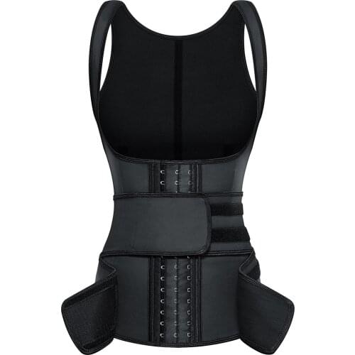 Double Belt Tank Rubber Latex Corset Waist Trainer Underbust Bustier Hooks Eyes Corselet Tops Slimming Cincher Shapewear Korset