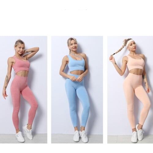 New Womens Sports Suits Seamless Women Yoga Set Bra and High Waist Sport Leggings Gym Clothes Sport Suit Gym Suit Fitness