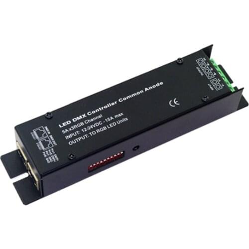 Best price 1 pcs 3 CH dmx 512 Controller Constant voltage common anode led controller led decoder