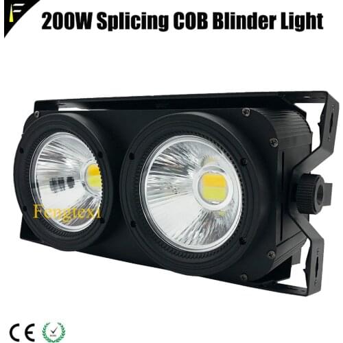 Multifunction Theater Light COB 2 Eyes 200w LED Blinder Stage Light Allow Connect as Led Panel With Warm Yellow and White Light