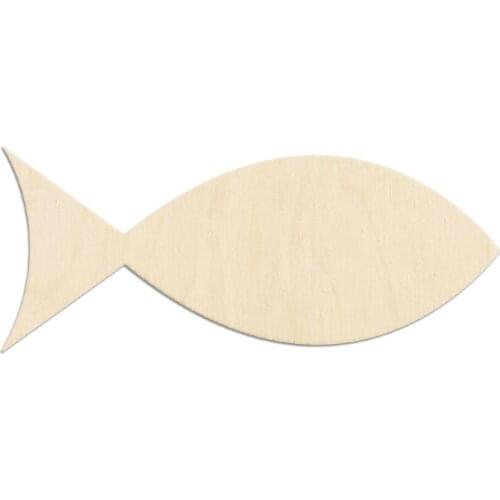 Set of 50 Sea Fish Cutout Unfinished Wood Fish Shaped Sea Ocean Animal Shape Wooden Fish Cutout for Tags, Labels, Card Making