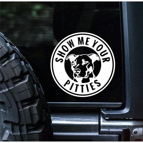 Decals Show Me Your Pitties Pitbull Vinyl Decal Car Sticker | Cars Trucks Walls Vans Windows Laptops Computer 5.5 X 5.5 Inches