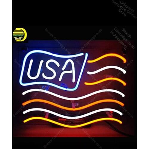 Neon Sign for Living Spaces USA flag room Real Glass bud light neon sign Tube Neon Shop Personalized Custom Neon Sign Nail Sign