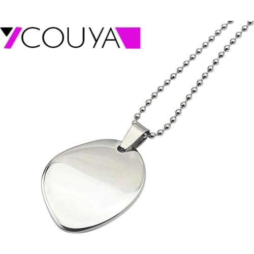 316L Stainless Steel kolye Charm Silver color Jewelleries Irregular Round Meniscus Pendant Chain Necklace Fine Jewelry