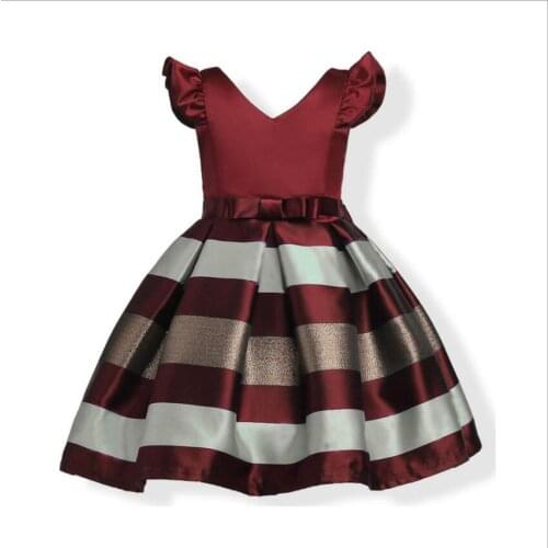 Birthday Wear 2018 New Girl Dress Baby Princess Dresses Striped Girls Dresses For Party And Wedding Kids Clothes ropa de ninas