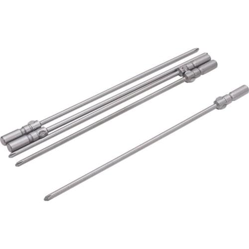 5Pcs 150/200mm Length Round Shank Phillips Screwdriver Bits 3PH1 4PH1 4PH2 6PH1 6PH2 S2 6mm Shank Dia Magnetic Bits