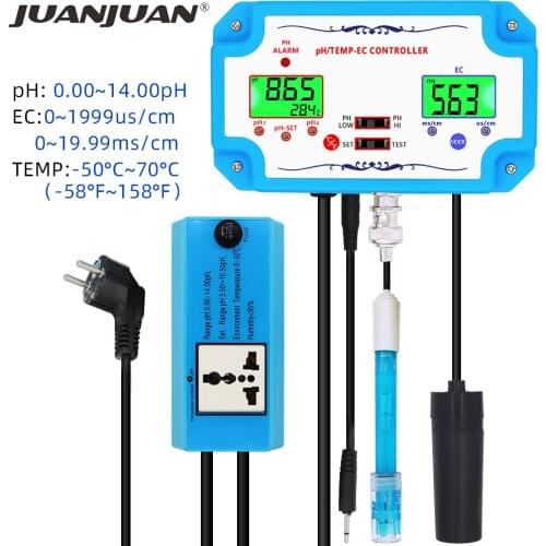 PH-2823 3 in 1 PH/TEMP/EC Meter PH Tester Online Multi-parameter Water Quality Tester EC Detector Conductivity Monitor for Pool