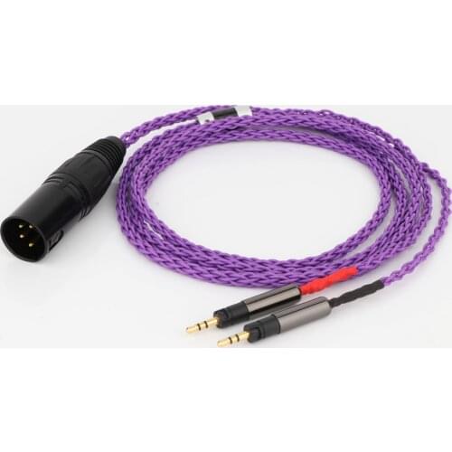 Preffair XLR 4poles male 8Cores Silver Plated Braided Earphone Headphone Upgrade Cable For Audio-Technica ATH-R70X