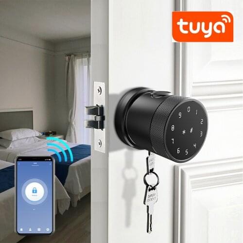 Tuya APP Bluetooth Remote Control Fingerprint Lock Support Password Code IC Card Key For Indoor Used Wooden Metal Door