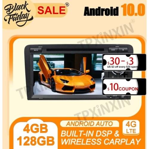 PX6 Android 10.0 4G+128G Carplay IPS For Audi A3 2003-2013 Multimedia Player Stereo Tape Recorder GPS Navi Auto Radio Head unit