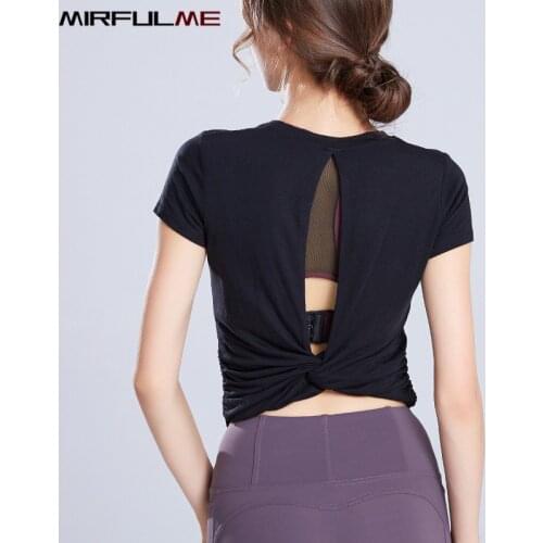 Sport T-shirt Women Hollow Out Yoga Shirt Female Short Sleeve Running T-shirt Quick Dry Gymwear Fitness Crop Tops Gym Tee Blouse