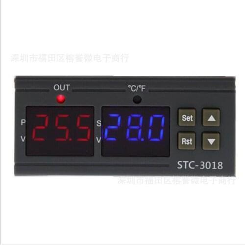 Stc-3018 high precision temperature controller dual digital display temperature controller temperature control switch micro temp