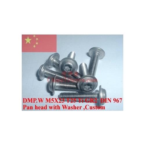 Titanium screws M5X22.5 DIN 967 T25 Driver Ti GR2 Polished 10 pcs