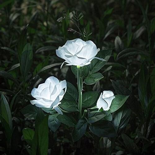 Solar Outdoor Rose Flower LED Lights for Wedding Light New Year Party Decoration High Quality