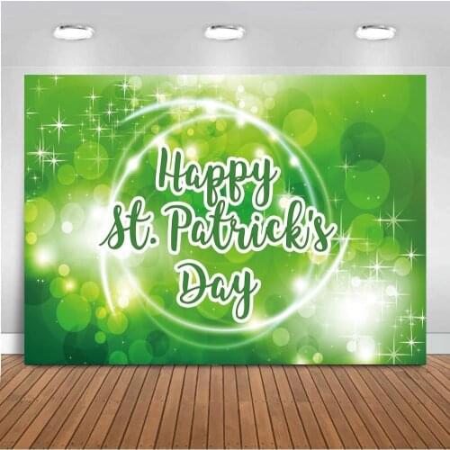 St. Patricks Day Dinner Party Decor Backdrops Light Bokeh Abstract Custom Happy Kids Birthday Backgrounds Photography Photocall