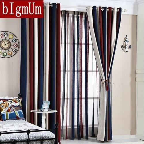 BIgmUm Chenille fabric vertical Curtains 70%-90% shading Blackout Curtains For Living Room modern thicken window custom