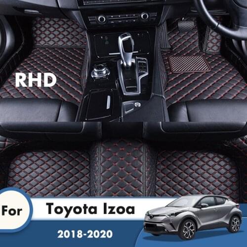 RHD Car Floor Mats For Toyota Izoa 2020 2019 2018 Leather Custom Styling Car Accessories Interior Decoration Carpets Cover Rug