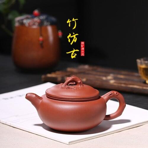 Tea set undressed ore qing cement bamboo antique pot hand pot are recommended to customize a undertakes to wholesale