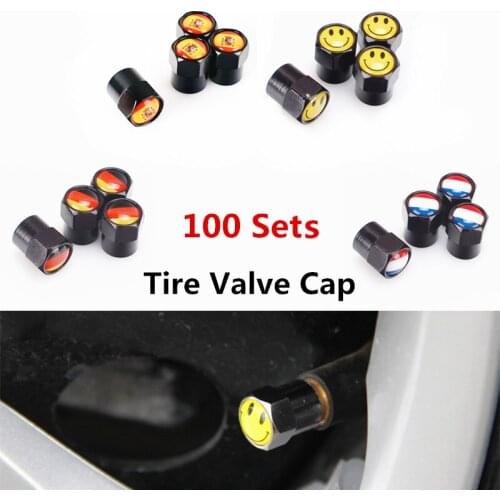 100 Sets black car styling tire valve caps fit for mercedes renault vw ford bmw toyota audi nissan chevrolet opel accessories