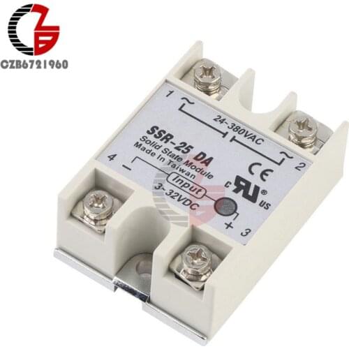 DC-AC Solid State Relay Module SSR-25DA 25A 3-32V DC to AC 24-380V SSR Relay Switch