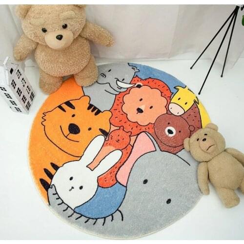Cute Cartoon Rug For Children Kids Bedroom Round Carpet Home Decoration Floor Mat For Living Room Dormitorio Non-slip Carpets