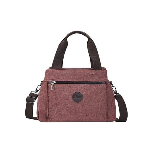 Retro Casual Womens Bag Canvas Ladys Handbag Crossbody Zipper Large Capacity Totes Multi-Compartment Massenger Bag