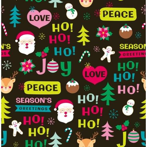 Christmas cartoon chiffon four-sided stretch satin printed fabric cloth for decoration clothing designer DIY sewing cloth