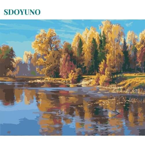 Настенные картины пейзажи SDOYUNO China At AliExpress