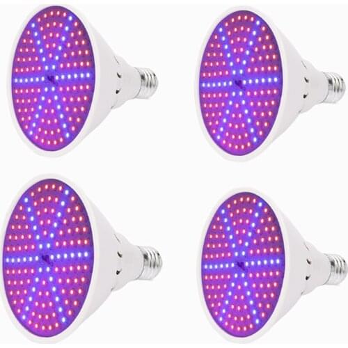 【4pcs/lot】15W E27 Red Blue Led Grow Light ABS Shell 126pcs SMD 3528 for Home Office Garden Seedling Flowering