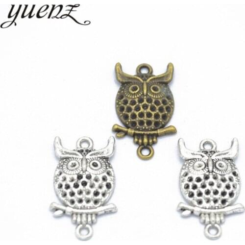 YuenZ 10pcs Antique Silver color European Bracelets owl Charm Pendants fit Jewelry Making Findings DIY Charms Handmade D118