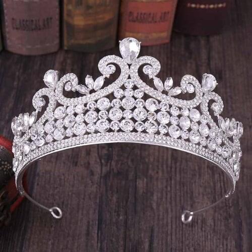 Fashion crystal crown and tiara women bridal headwear wedding decoration for hair jewelry girls birthday head accessories