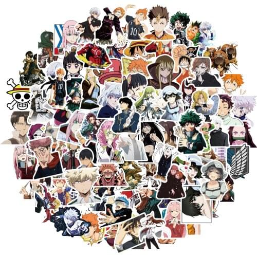 10/50/100PCS Mix Anime Jujutsu Kaisen Attack on Titan Stickers Graffiti DIY Luggage Laptop Skateboard Phone Decal Sticker Toy