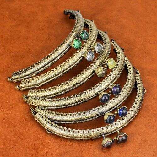 10Pcs 12.5CM Metal emicircle Embossing Lace Lotus Kiss Clasp Lock Frame Handle For Purse Bag Clutch Bag Replacement Sew