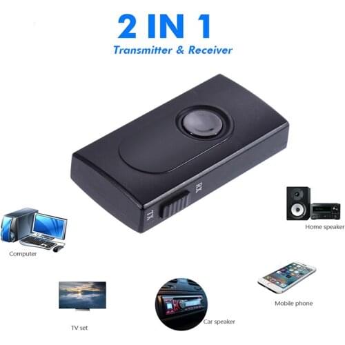 2 in 1 Wireless Bluetooth Receiver Adapter & Transmitter Stereo Audio Music Adapter 3.5mm Audio Cable For TV MP3 PC 100pcs