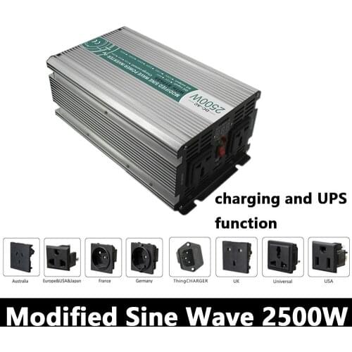 2500W Modified Sine Wave Inverter,DC 12V/24V/48V To AC110V/220V,off Grid Solar Power Inverter With Battery Charger