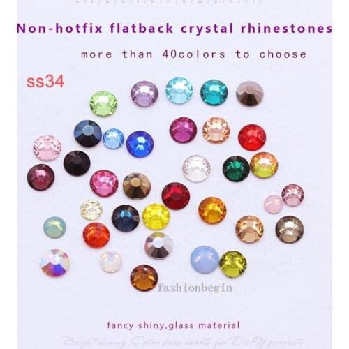 288p ss34 Flatback Non hotfix bling crystal Rhinestone glass stone jewels gem Nail Art Decorations clothes accessories suppliers